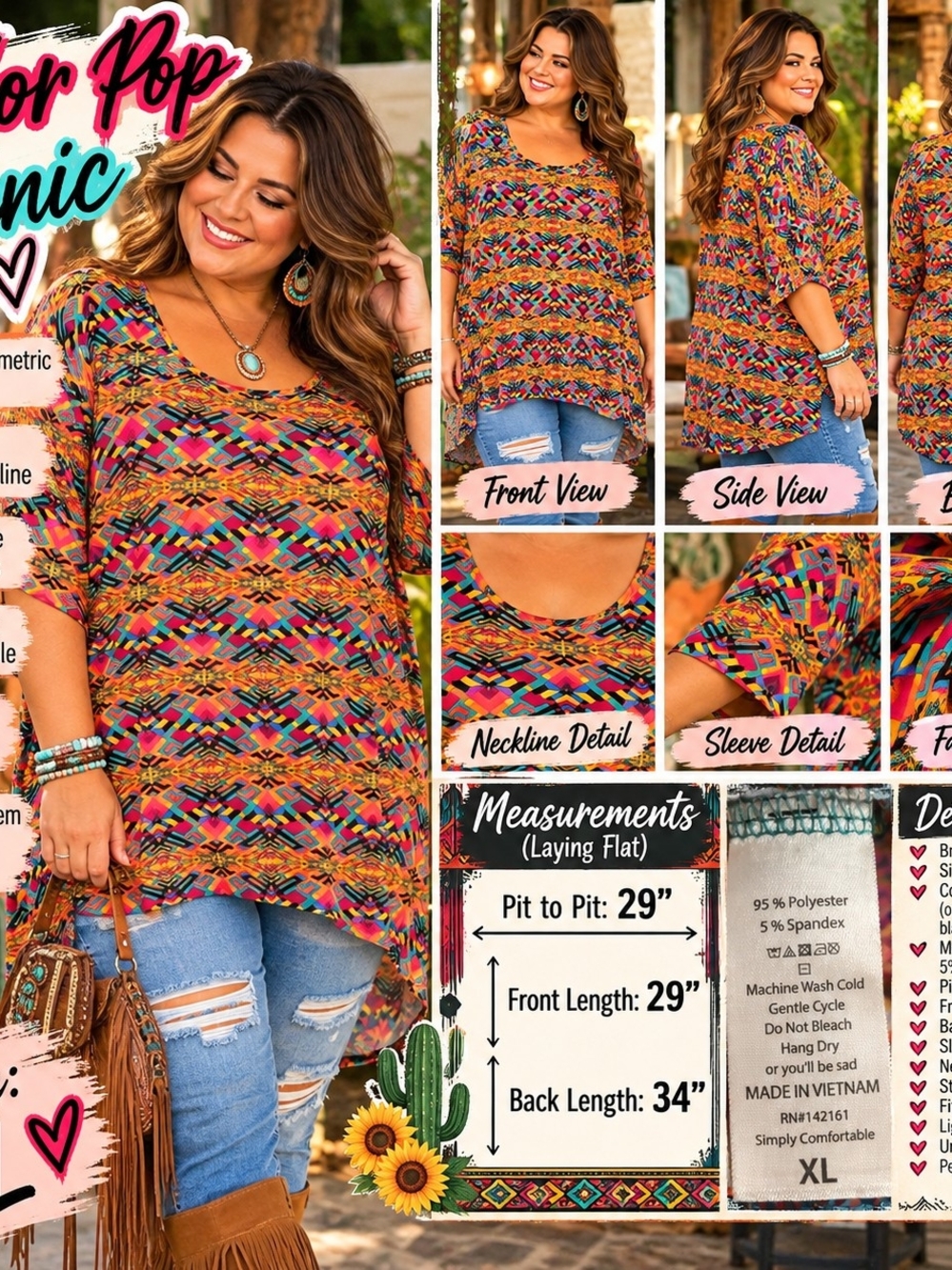 P131 🌈 Color Pop Confidence Tunic 🌈
